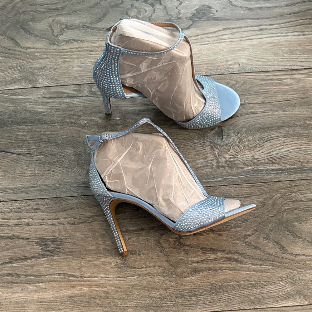 INC International Concepts Light Blue Crystal Embellished Stiletto Heels
